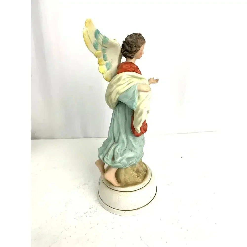 VTG Porcelain Angel‎ Music Box Milano Porcelain Sculpture Figure 1982 Eda Mann